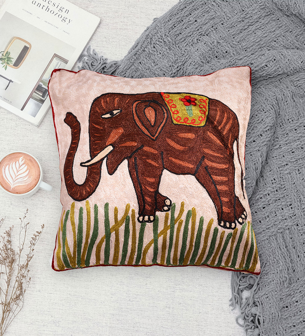 Elephant cushion cover