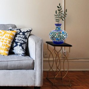 Striking blue pottery table vase 2