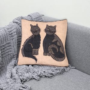 Two cats cushion cover
