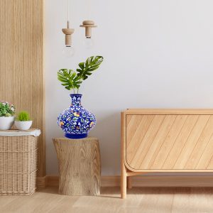 Striking blue pottery table vase 1