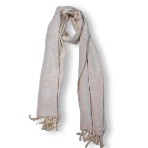 Beautiful neutral shade makta munga silk scarf