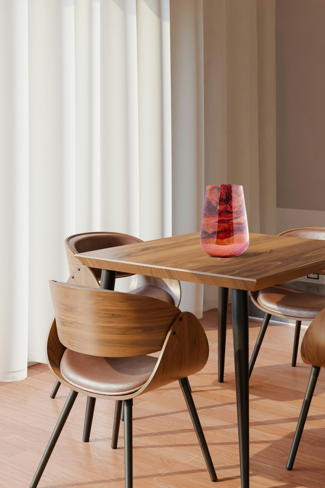 Beautiful glass lava table lamp with red and yellow hues