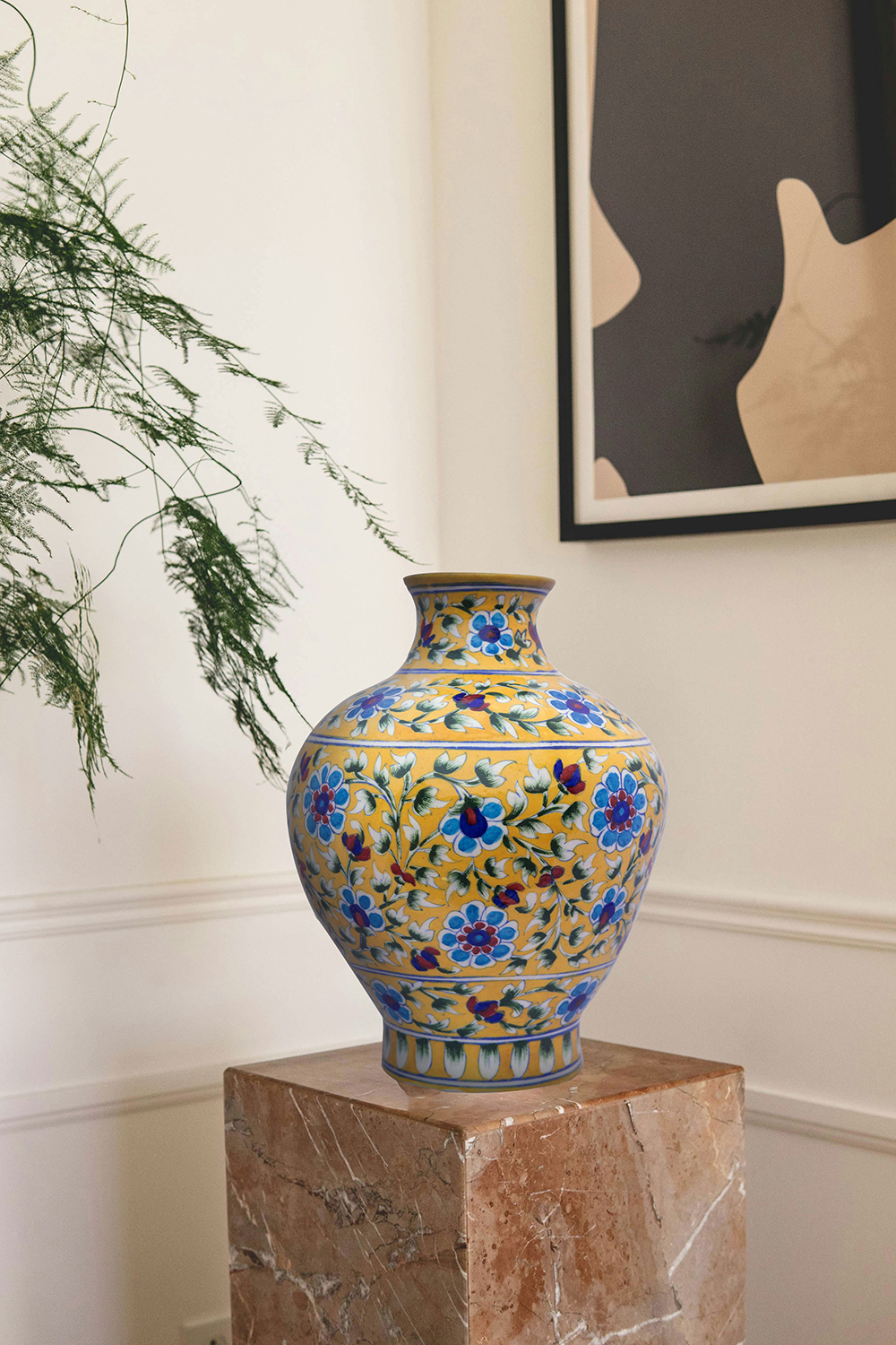 Striking blue pottery table vase 7