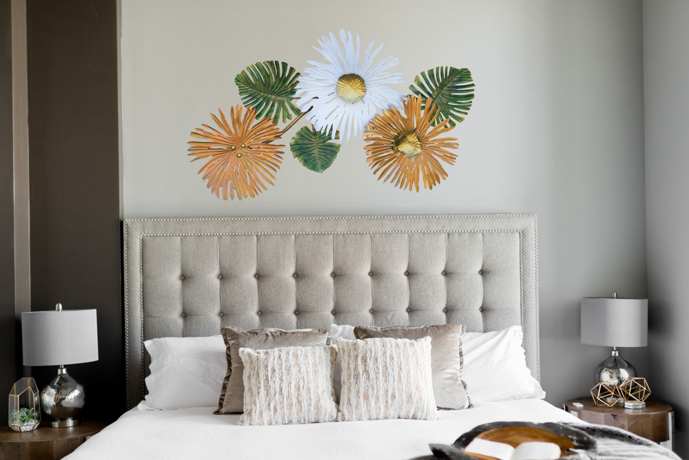 Handcut floral wall art iron décor