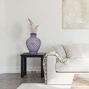 Striking blue pottery table vase 13