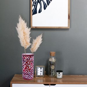 Striking blue pottery table vase 10