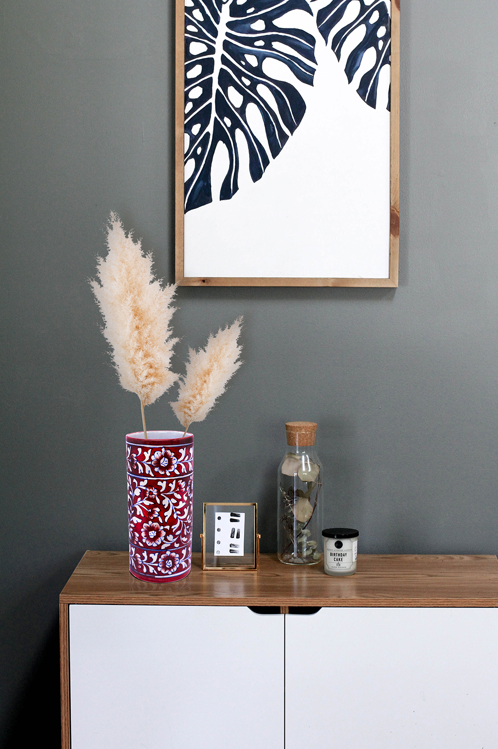 Striking blue pottery table vase 10