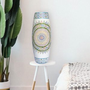 Beautiful hand crafted glass oval floor lamp 2