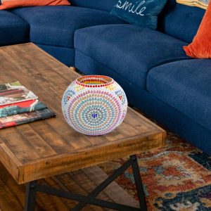 Stunning round glass table lamp with multicolour design 5