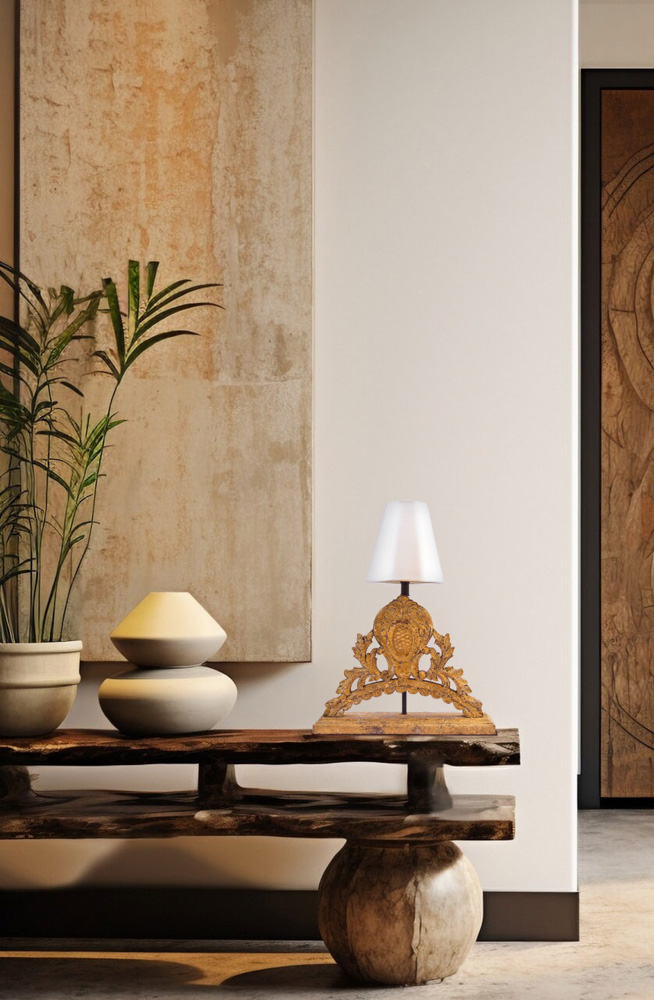 Beautifully carved table lamp
