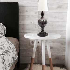Antique black mango wood table lamp