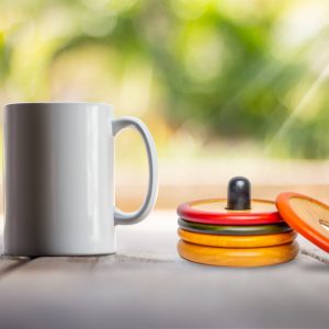 Channapatna Wooden Coasters stack set of 4