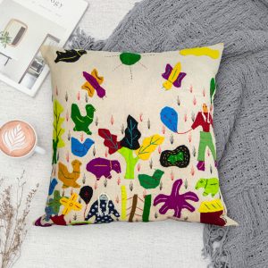 Stylish pipli art colourful cushion