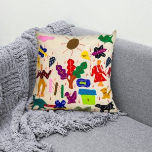 Stylish pipli art colourful cushion