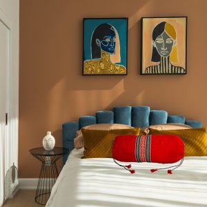 Beautiful toda embroidered bolster covers set of 2