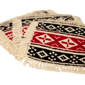Toda Embroidered Fringe Coasters set of 6