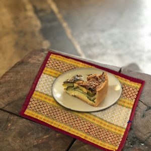 Madhur Kathi Red & White Table Runner and Table Place Mats set of 6