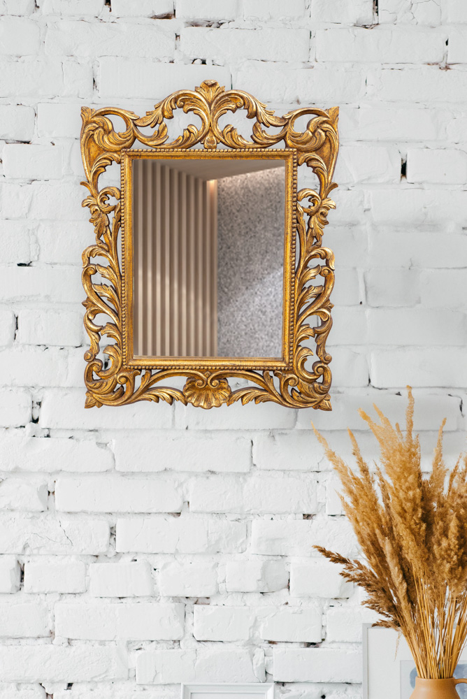 Beautiful regtangular carved mirror 2