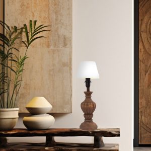 Solid mango wood table lamp
