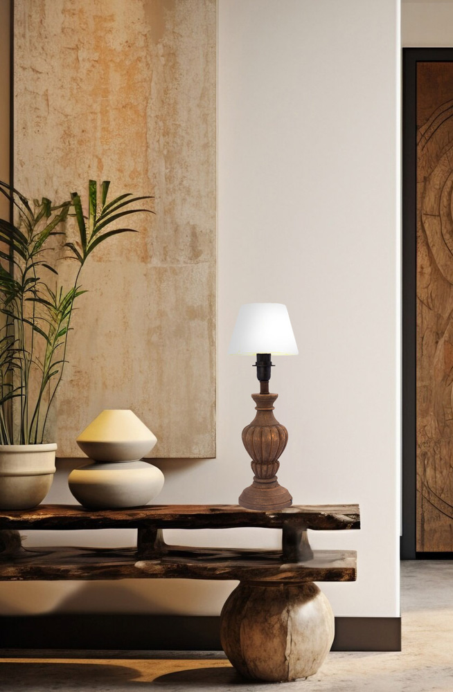 Solid mango wood table lamp