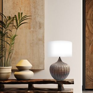 Garden green mango wood table lamp