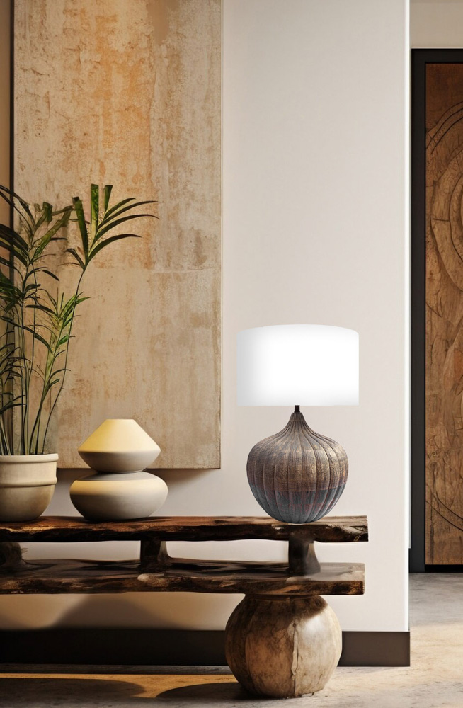 Garden green mango wood table lamp