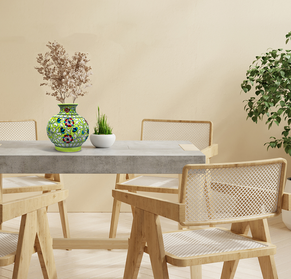 Striking blue pottery table vase 3