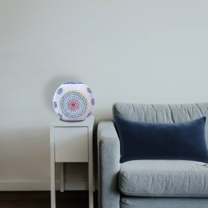 Stunning round glass table lamp with multicolour design 6