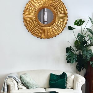 Round carved mirror frame