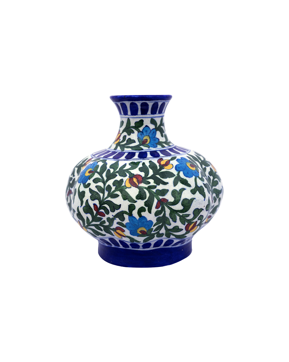 Striking blue pottery table vase 2 - Image 3