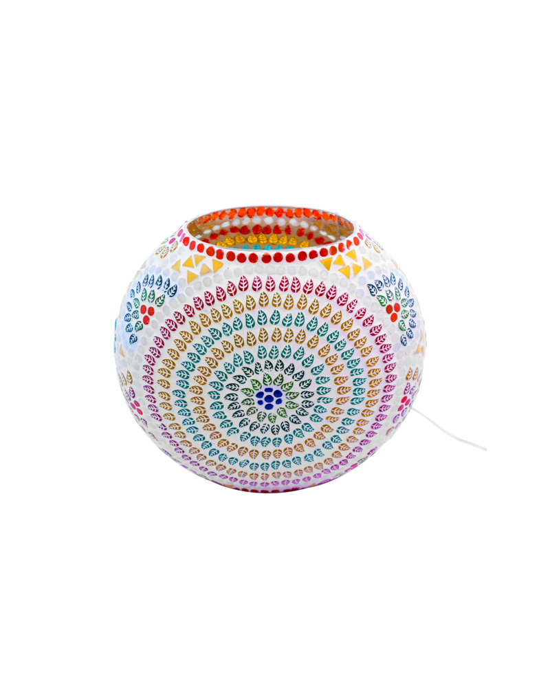 Stunning round glass table lamp with multicolour design 5 - Image 3