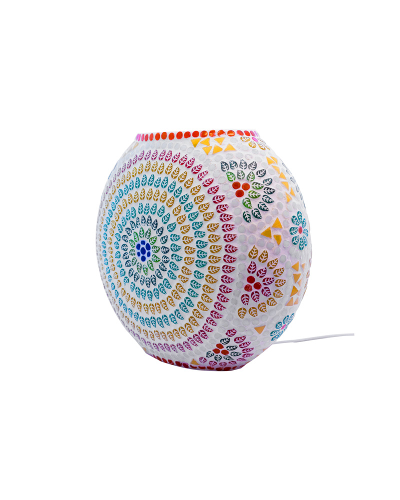 Stunning round glass table lamp with multicolour design 5 - Image 4