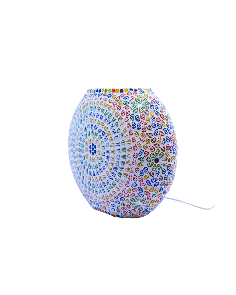 Stunning round glass table lamp with multicolour design 7 - Image 3