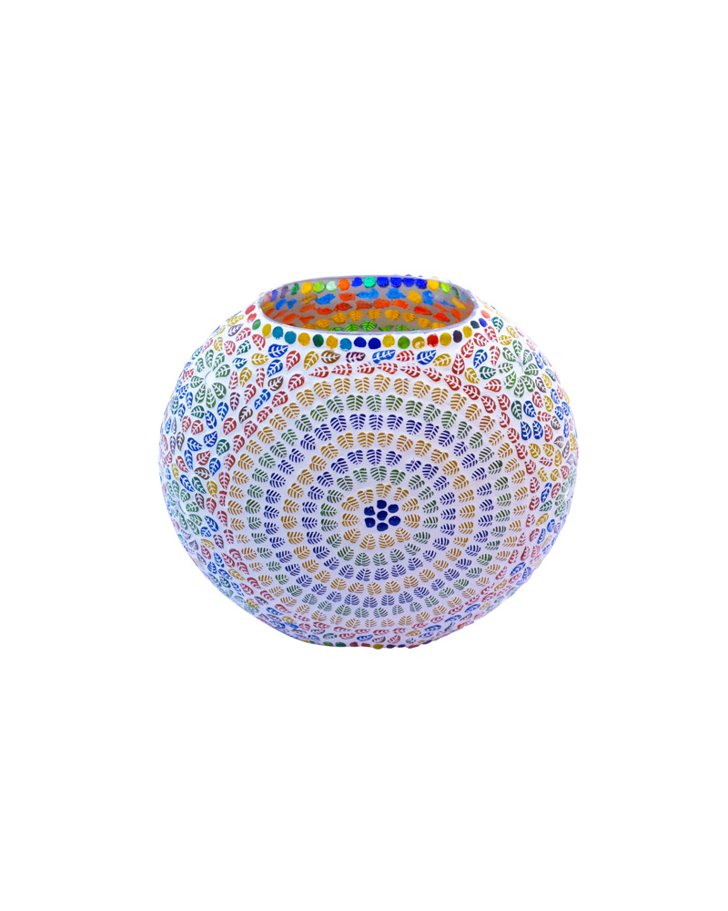 Stunning round glass table lamp with multicolour design 7 - Image 4