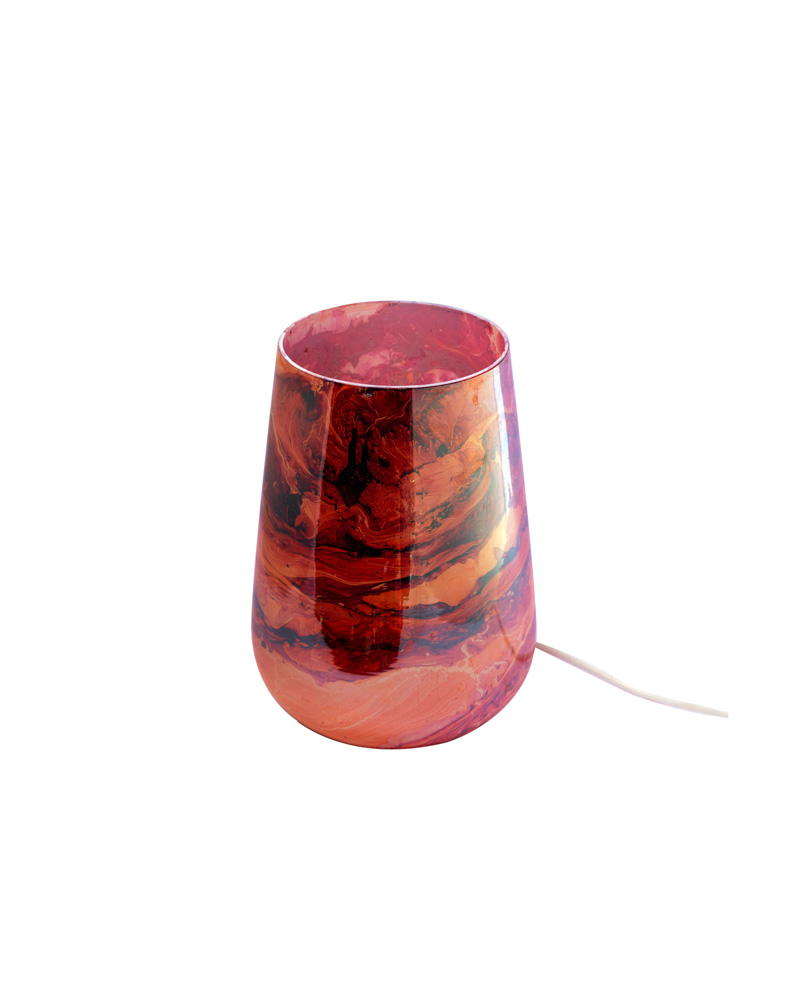 Beautiful glass lava table lamp with red and yellow hues - Image 3