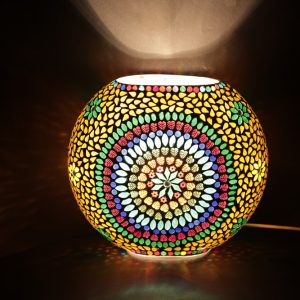 Stunning round glass table lamp with multicolour design 8