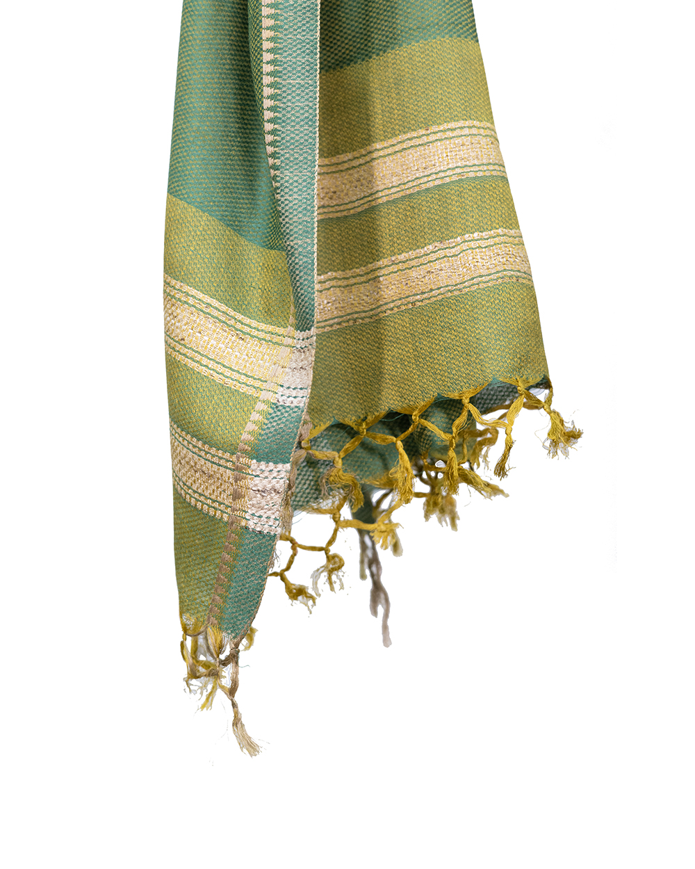Stunning green Tussar Eri silk scarf - Image 4