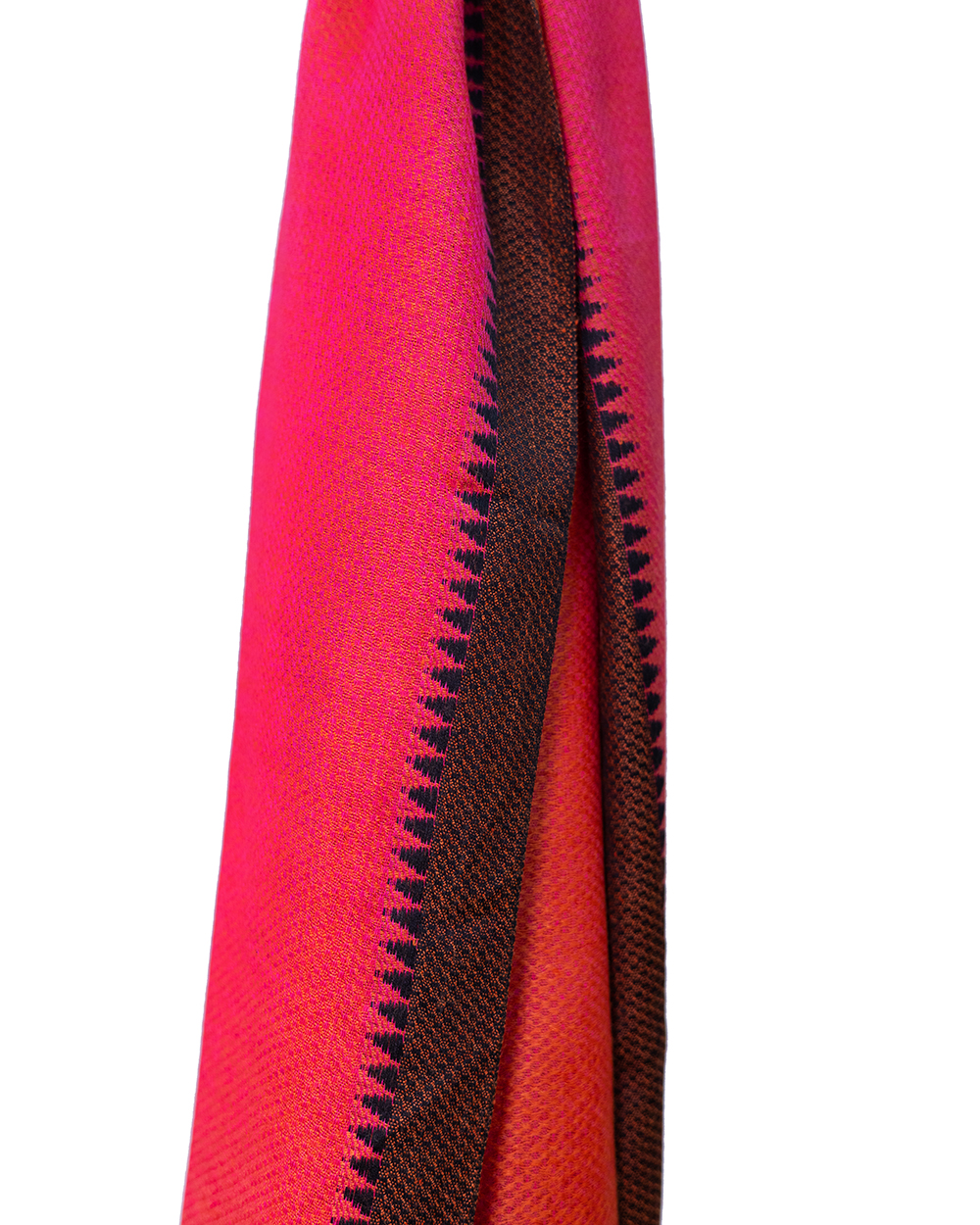 Stunning bright pink, purple and black tussar eri silk scarf - Image 3