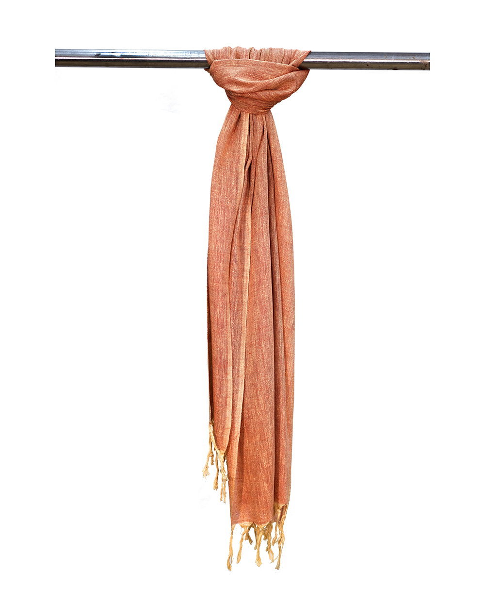 Beautiful baby pink and cream matka munga silk scarf - Image 3