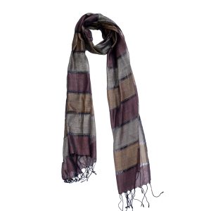 Stunning shades of brown and grey tussar silk scarf