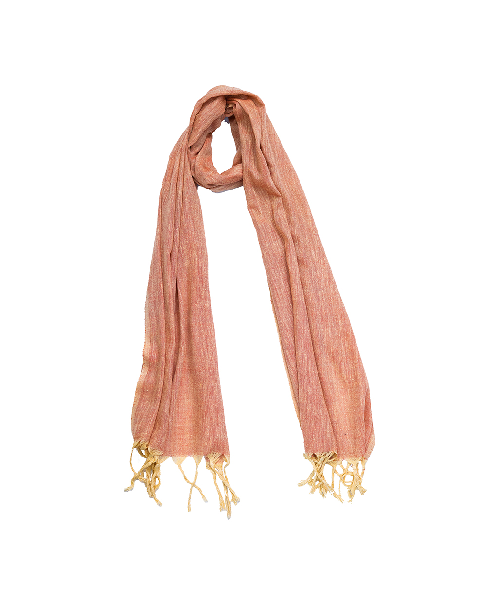 Beautiful baby pink and cream matka munga silk scarf - Image 7