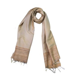 Melt into this soft neutral shade tussar munga silk scarf with style