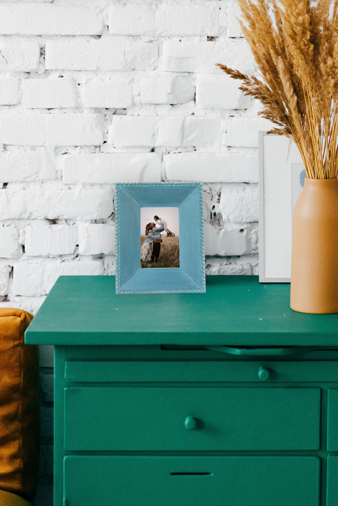 Bright captivating wooden photo frame