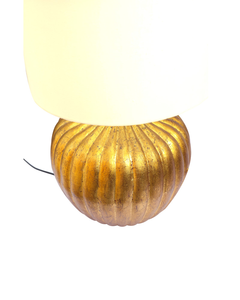 Antique golden mango wood table lamp 2 - Image 3