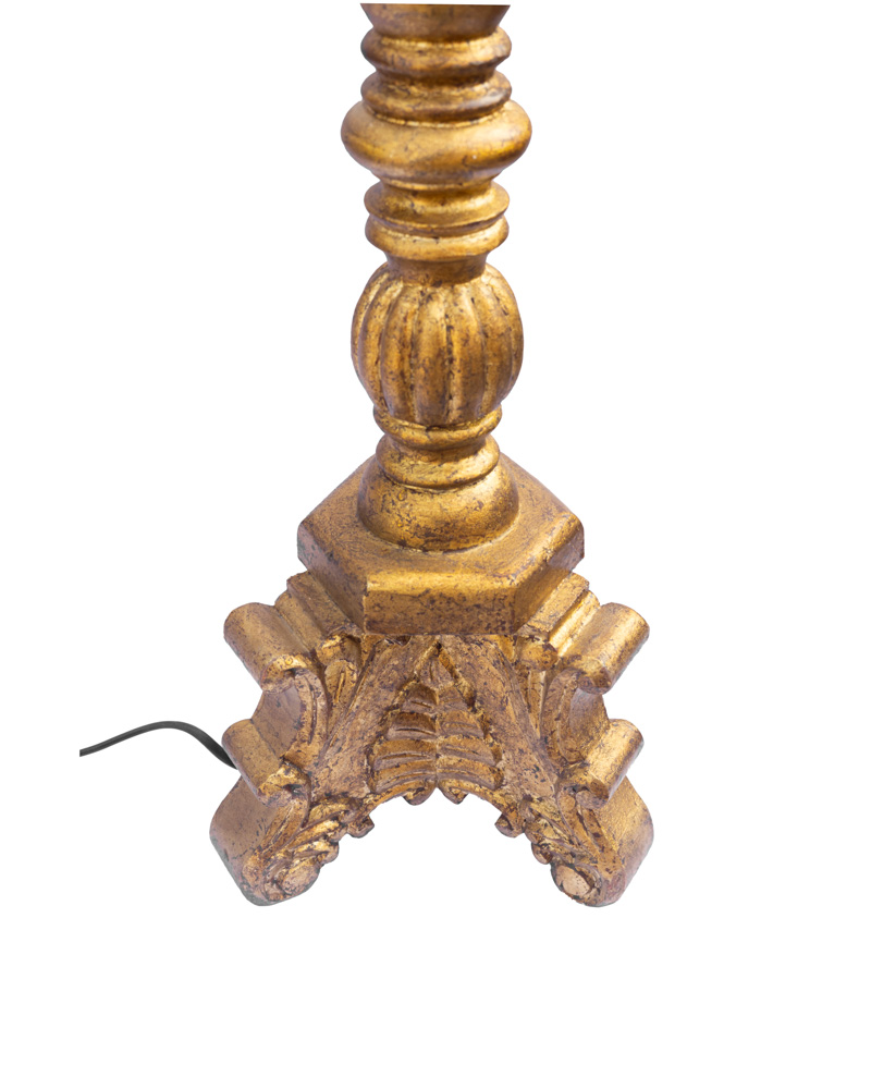 Golden tripod base antique mango wood table lap - Image 3